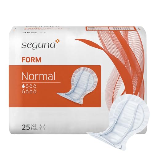 SEGUNA Form Normal, Inkontinenzvorlagen für Frauen und Männer, Anatomische Vorlagen bei mittlerer Inkontinenz, Stuhlinkontinenz (Beutel (25 Stück))