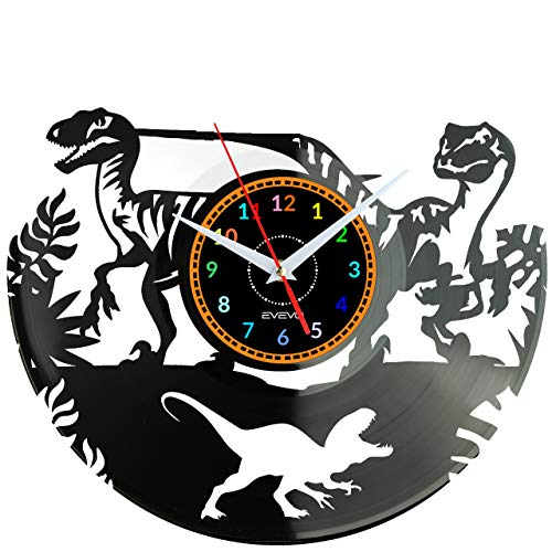 Dinosaurier Wanduhr Vinyl Schallplatte Retro-Uhr groß Uhren Style Raum Home Dekorationen Tolles Geschenk Uhr Dinosaurier