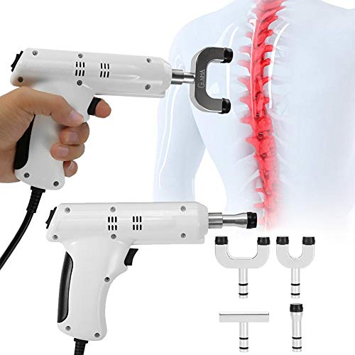 2 Arten Chiropraktik Werkzeug Elektrische Wirbelsäulenversteller Anpassen Massagegerät Wirbelsäulenmassage Korrekturgerät Vier Massageköpfe(01)