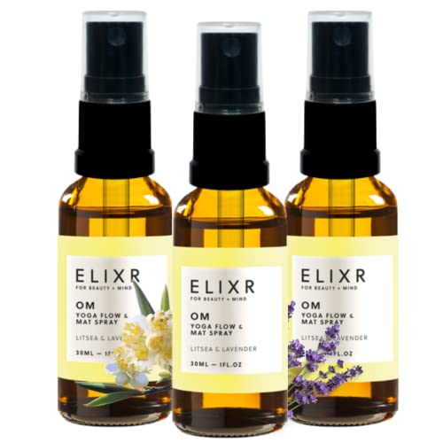 ELIXR Yoga Flow Raumspray Om 3x 30ml I Litsea Lavendel I mit 100% naturreinen ätherischen Ölen I Natürliches Raumduft Spray, Airspray, Lufterfrischer