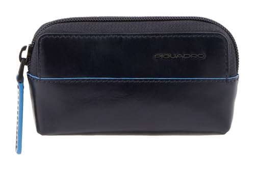 PIQUADRO Blue Square Key Case with Two Rings Blu