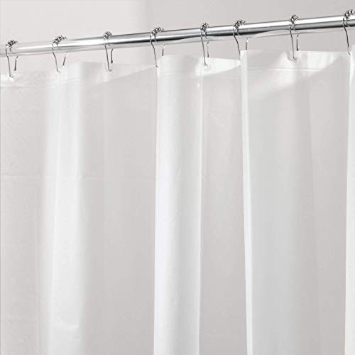 iDesign PEVA-Kunststoff-Duschvorhang, schimmel- und schimmelresistenter Kunststoff-Duschvorhang für allein oder mit Stoffvorhang, 183 x 183 cm, 2 Stück, Weiß