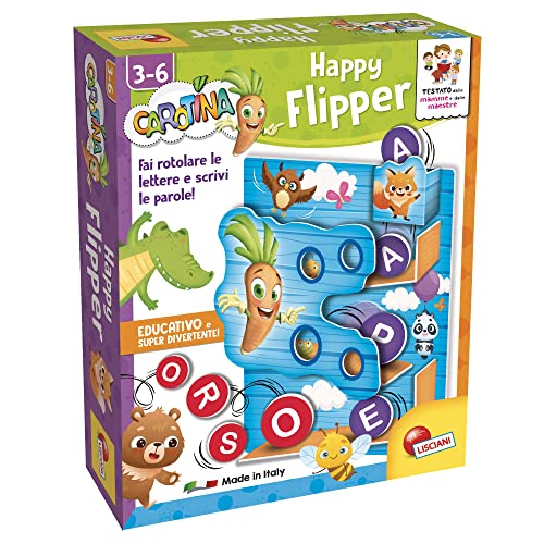 Lisciani Giochi 97098 Happy Flipper, Action-Spiel für Lernen, die Prime Paroline, Mehrfarbig
