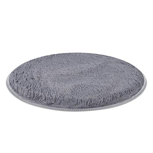 VNEIRW Shaggy Weiche Haustiermatte Haustierdecke Hundedecke Katzendecke Tierdecke Hundebett Schlafplatz Schutzmatte Haustier Bett für Hund Katze rund (L, Grau)