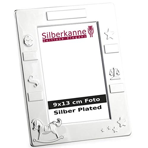 SILBERKANNE Bilderrahmen Taufe Kindermotive 9x13 cm Foto Premium Silber Plated edel versilbert in Top Verarbeitung