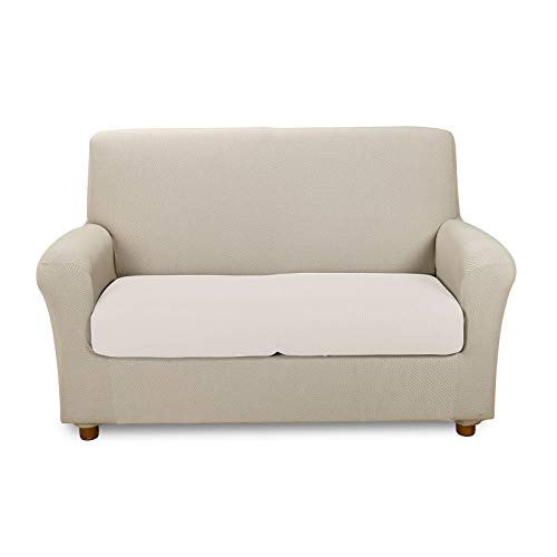 Caleffi Sofabezug, elastisch, Creme, 2-Sitzer, Melange, aus Baumwolle, 54030