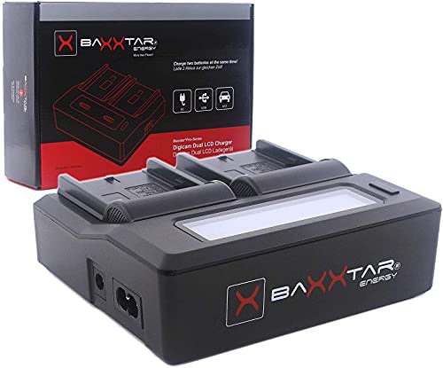 Baxxtar Pro Ladegerät - kompatibel mit Akku Sony BP-945 BP-955 BP-975 usw. (DUAL, LCD)