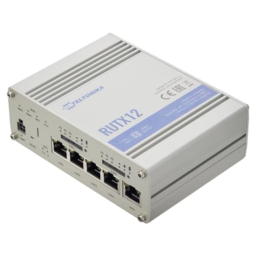 Teltonika RUTX12 Dual LTE Cat 6 Router RUTX12, Wi-Fi 5 (802.11ac), W125768412 (RUTX12, Wi-Fi 5 (802.11ac), Dual-Band (2.4 GHz / 5 GHz), Ethernet LAN, 3G, Silver, Tabletop Router)