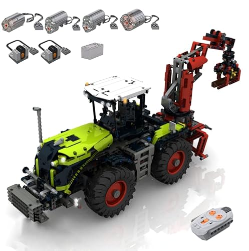FMBLDM Technik Traktor Bausteine, 2047 Teile Custom Tractor Bausatz Modell, MOC Gro?e Traktor Klemmbausteine Montagesatz mit Fernbedienung und Motoren