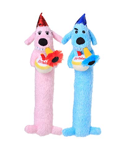 Multipet Birthday Loofa Hundespielzeug, verschiedene Farben, 2 Stück