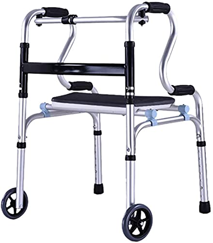 Rollator Walker, höhenverstellbar, faltbar, Rollator für die Rehabilitation von Behinderten, mit Riemenscheibe und Sitzduschhocker. Sehnsucht nach