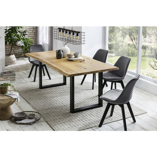 SalesFever Esstisch »Tisch«, BxT: 126 x 80 cm, metall|eichenholz - beige