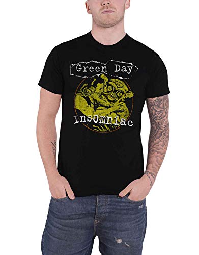 Green Day T Shirt Insomniac Free Hugs Band Logo Nue offiziell Herren Schwarz M