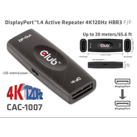 Club 3D DisplayPort™ 1.4 Aktiver Repeater/Signalverstärker 4K120Hz HBR3 B/B