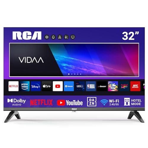 RCA Smart TV 32 Zoll(80cm) Fernseher(VIDAA) HD Ready Dolby Audio Triple Tuner App Store Netflix YouTube WiFi HDMI USB CI/CI+ Hotelmodus(2024)