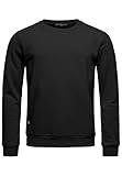 Red Bridge Herren Crewneck Sweatshirt Pullover Premium Basic Schwarz 4XL
