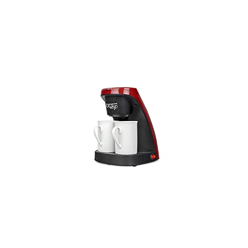 ID Italian Coffee Duo Pro Kaffeemaschine, 450 W-IDECUCOF02, 450 W, 0,24 Liter, Edelstahl, Schwarz, Rot