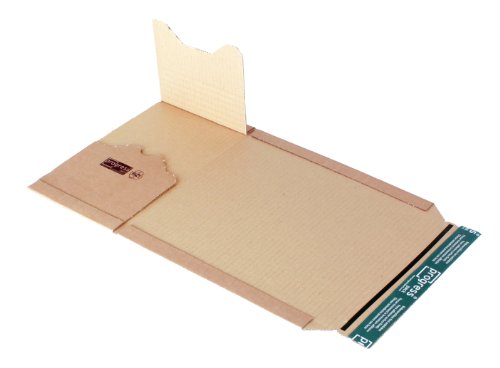 progressPACK Universal-Versandverpackung Premium PP B02.04 aus Wellpappe, DIN A5+, 249 x 165 x bis 60 mm, 20-er Pack, braun