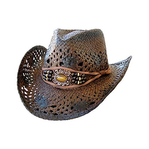 Dallas Hats Cowboyhut brauner Strohhut Outback 9 Gr. S - XL (L)