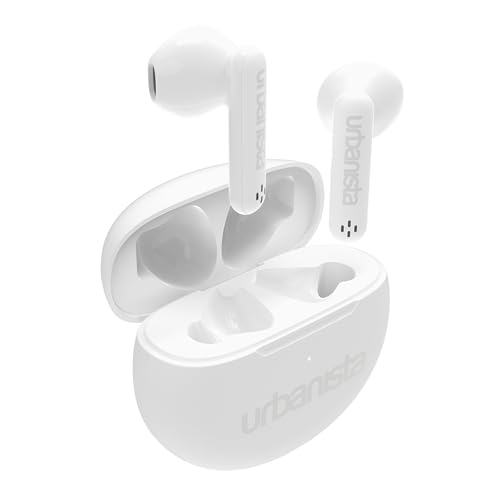 Urbanista Austin True Wireless In Ear Kopfhörer Bluetooth 5.3, IPX4 Earbuds kabellos mit Zwei Mikrofonen, 20 Stunden Spielzeit, Touch-Bedienung, TWS USB C Ladecase, Reinweiß