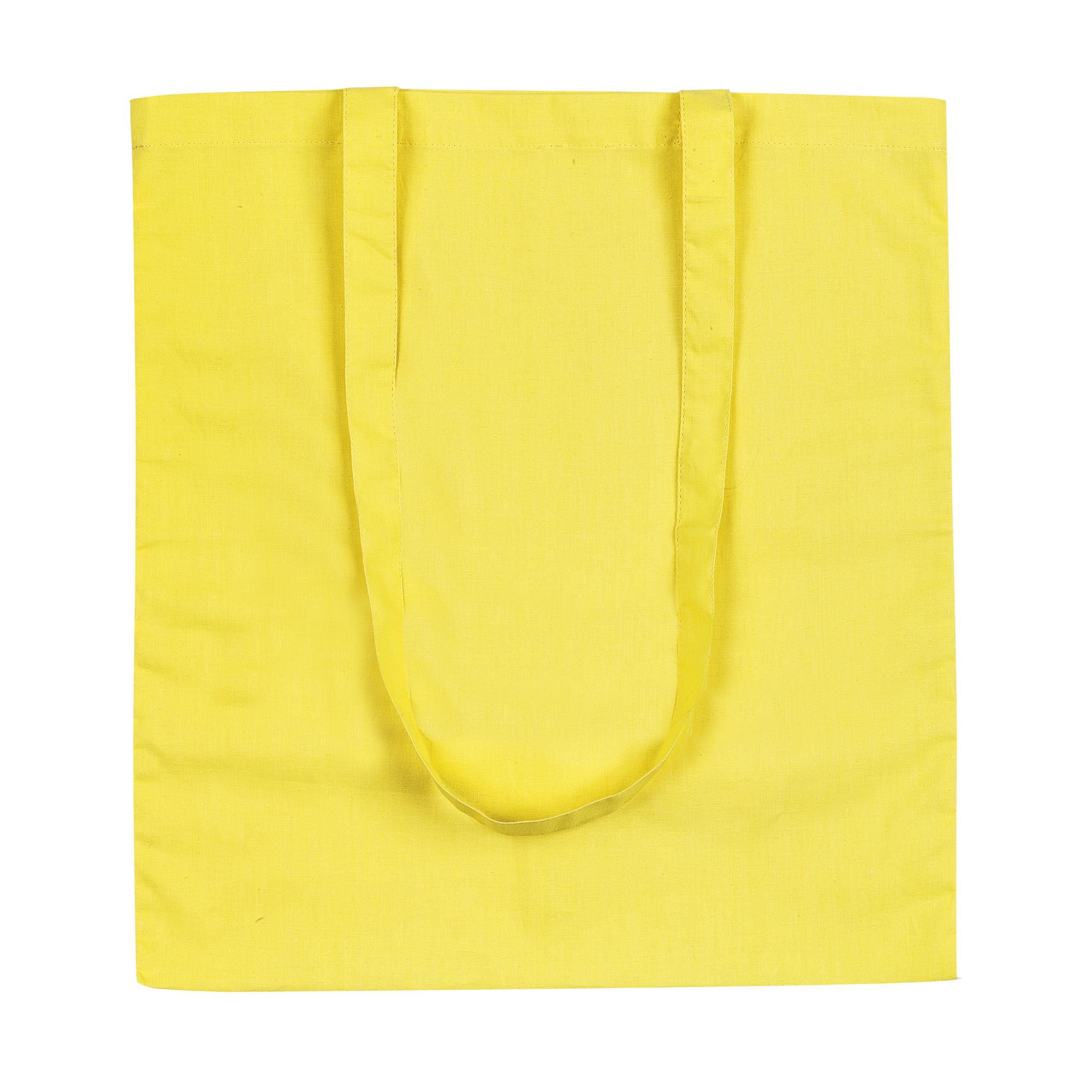eBuyGB 10 Stück Einkaufstasche aus Baumwolle und Leinen 42 cm, gelb (Gelb) - 1205808-10a