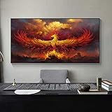 YHJJ Kunstplakat Vogel Phoenix Bild Tier Poster und Phoenix Bilder für Wohnzimmer Dekor70x140cm ohne Rahmen