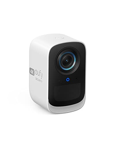 eufy Security eufyCam S300 3C, Überwachungskamera aussen, 4K kabellose Überwachungskamera mit Gesichtserkennung und K.I, Farbige Nachtsicht, Erweiterbarer Speicher auf 16TB, Überwachungskamera