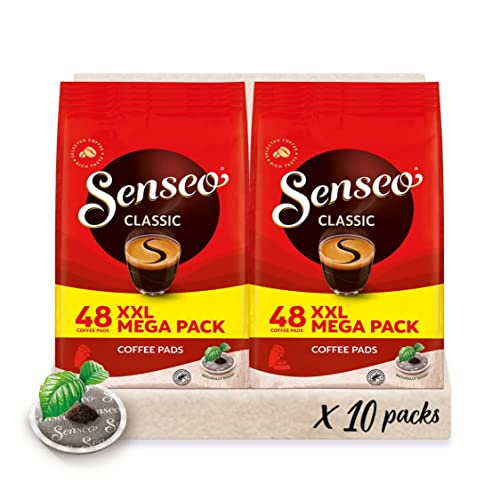 Senseo Pads Classic, Megapack Xxl, 480 Kaffeepads Utz-Zertifiziert, 10er Pack, 10 x 48 Getränke, 10 Stück, 110 g