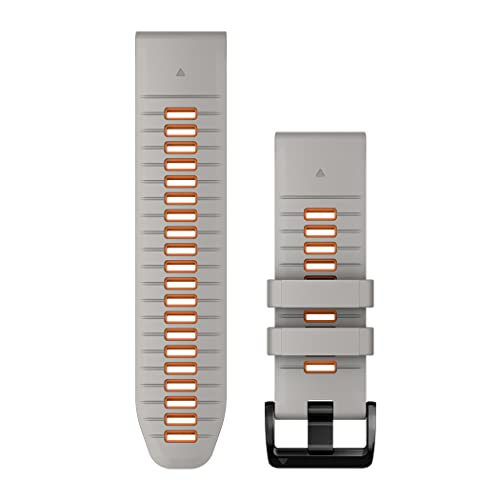 Garmin Unisex – Erwachsene QUICKFIT-Armband, Fog Gray & Ember Orange Stil 2 Pro, 26mm