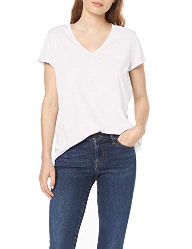 Lee Femme V Neck Tee T-Shirt, Blanc (Bright White LJ), Small