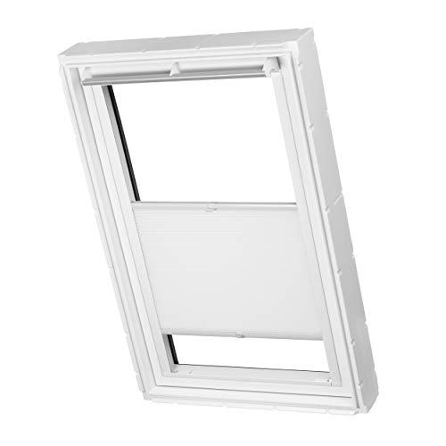 Dachfenster Waben Plissee ohne Bohren passend für Velux Fenster Plisseerollo Faltrollo verspannt Klebemontage (CK02, Weiß Tageslicht)