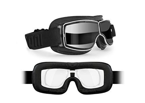 BERTONI Motorradbrille Fliegerbrille Selbsttönend mit Sehstärke für Brillenträger F188PH SOS