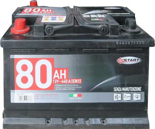 Start Autobatterie, 80 Ah, 12 V, 640 A, Pluspol Links, Kassette L3