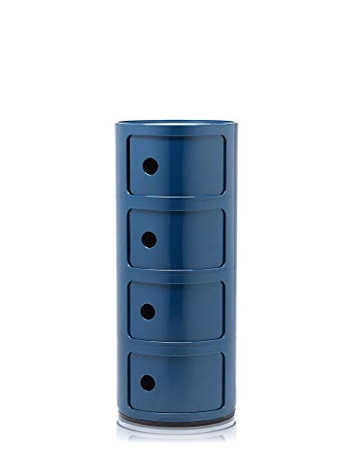 Componibili 4 Container, blau glänzend H 77cm Ø 32cm Neue Farbe!
