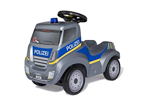 Ferbedo Polizei Rutscher (Babyrutscher mit Blaulicht + Sirene, Lenkrad mit Hupe, Polizei-Fahrzeug mit Kniemulde, Flüsterlaufreifen) 171106