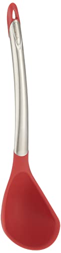 Cuisipro 7112501L Silikon Schöpflöffel, 31 cm, edelstahl-rot Servierlöffel