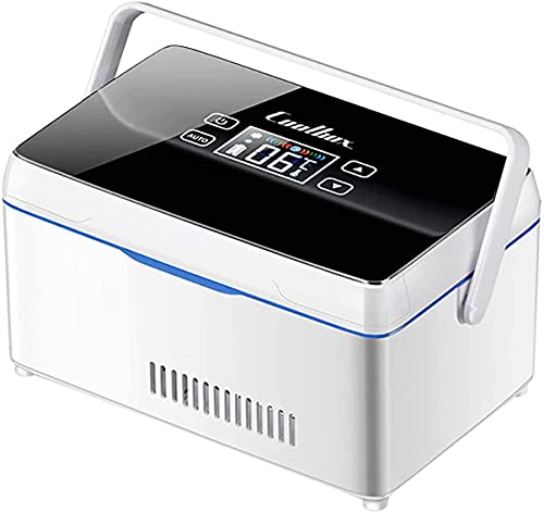 LIMEID Tragbare Insulin Kühlbox, für Medikamente Mini Intelligente Elektrische Kühlschrank Kühltasche, Thermostat unter 26 ° C, mit KFZ USB Ladekabel, für Reise&Haushalt,2*Battery