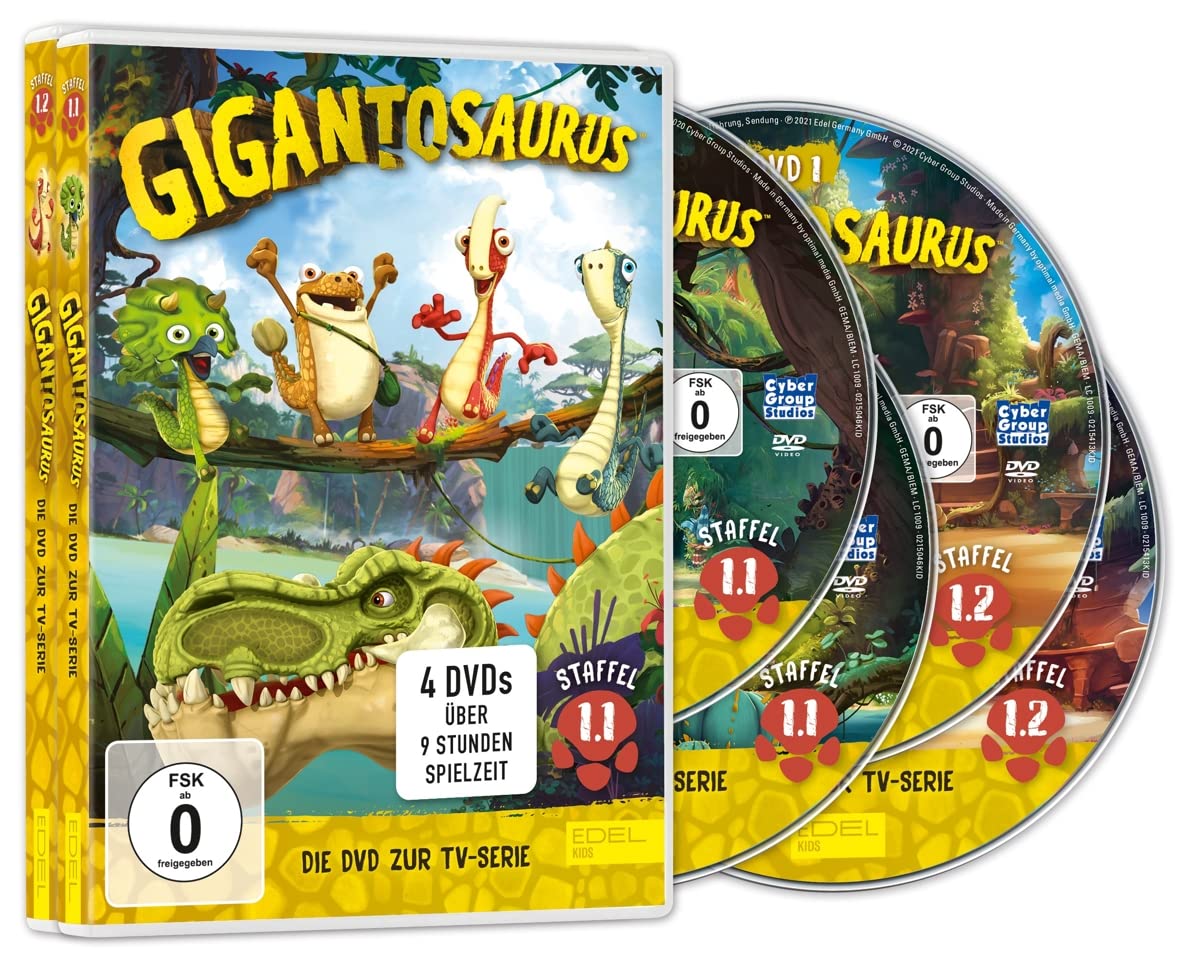 Gigantosaurus DVD-Staffelbox 1.1 + 1.2 (Folgen 1 - 52) - Die DVDs zur TV-Serie [4 DVDs]