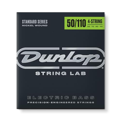 Dunlop DBN50110 Saiten für Bassgitarre (Nickel, Hard, 4er Satz, 50-110, Edelstahl)