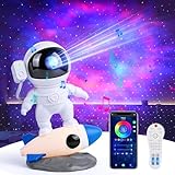 Comius Sharp Astronaut Sternenhimmel Projektor, Led Sternenhimmel Projektor Kinder, Projektor Lampe Sternenhimmel mit Bluetooth Lautsprecher Weißes Rauschen Funktion für Kinder mit APP-Steuerung