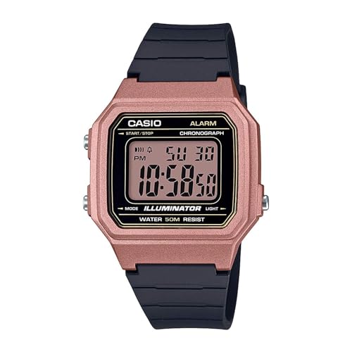 Casio W-217HM-5A Kinder-Armbanduhr für Herren, digital, Stoppuhr, Alarm, WR W-217