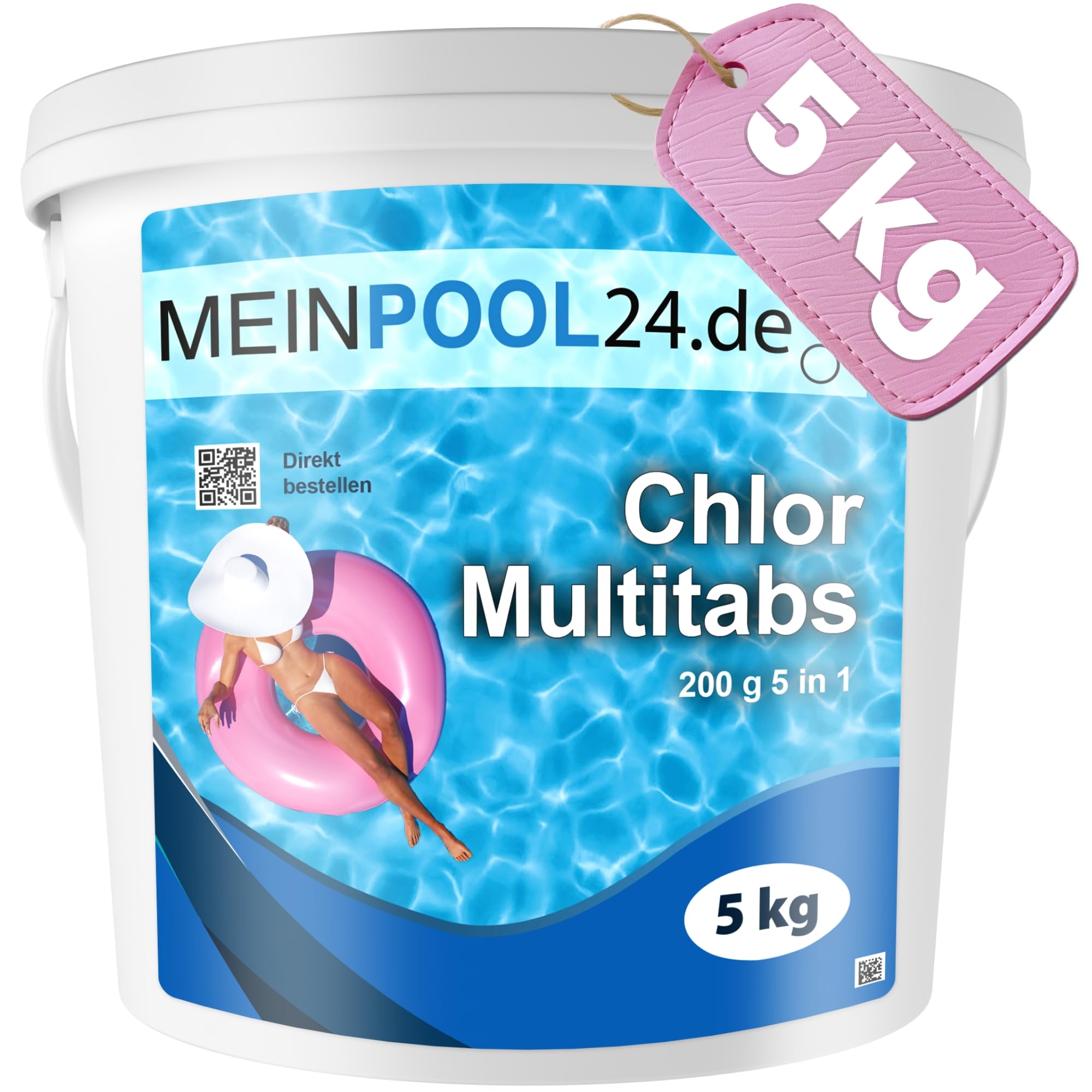 5 kg MEINPOOL24.DE CHLORMULTITABS CHLOR MULTITABS 5 IN 1, 200 g TABS Multifunktionstabletten