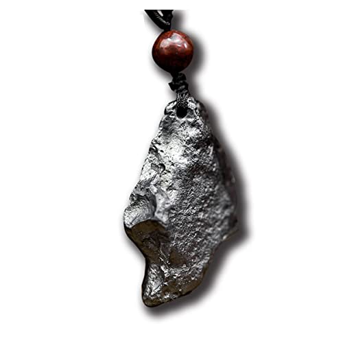 Tschechischer Meteorit-Silizid-Stein-Eisen-Meteorit-Anhänger-Halsketten-Geschenk Unregelmäßige Form-Anhänger-Kristallschmucksachen (Color : Random Shape 18-21g) QINTINYIN ( Color : Random Shape 10-13g