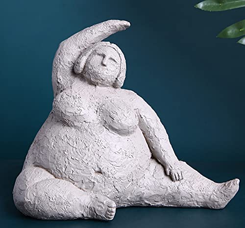 Abstrakte Yoga-Figur Kunstskulptur Fat Lady Statue Kreative weibliche Figur Harz Handwerk Desktop-Dekoration, D.