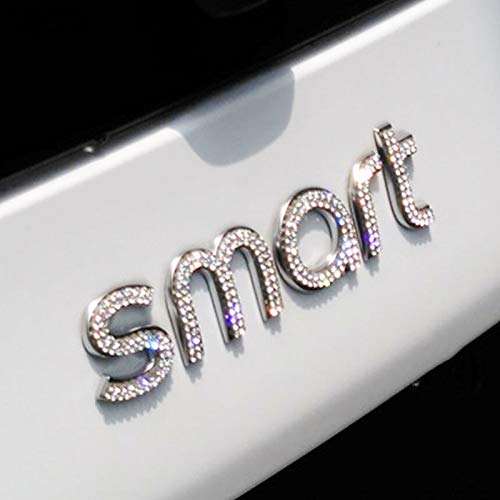 Auto Heck Logo Buchstaben Diamant Aufkleber, FüR Smart 453 Fortwo Forfour, GläNzender Aufkleber, Pastenfolie, Styling, Retrofit-AußEndekorationszubehöR