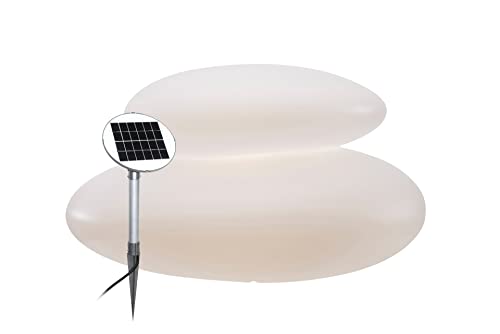 8 seasons design | Shining Stone XL Lampe Solar, Polyethylen Weiß Ø 69 cm
