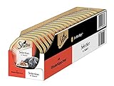 Sheba Katzenfutter Selection in Sauce für ausgewachsene Katzen - hochwertiges Nassfutter für Katzen / Rinderhäppchen in Sauce / 36 Schalen (36 x 85 g)