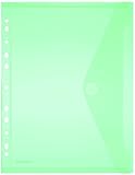 FolderSys Sichttasche A4, Klappe, Lochrand, transparent grün PG/20Stück