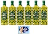 6er-Pack Basso Olivenöl,Olio di Oliva,super zum Braten,1Lt Glasflaschen + 1er-Pack Kostenlos Felce Azzurra Talkumpuder, 100g-Beutel