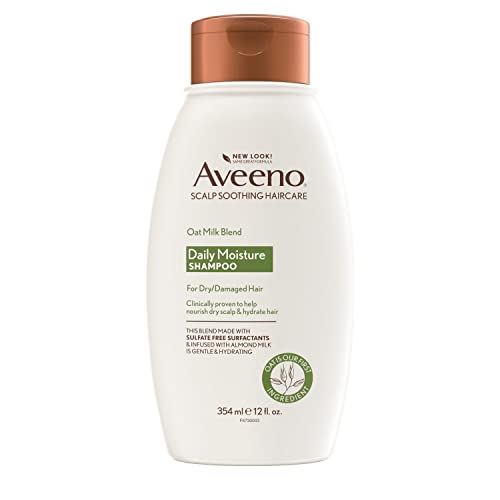 Aveeno Scalp Soothing Oat Milk Blend Shampoo für tägliche Feuchtigkeit und leichte Pflege, sulfatfreies Shampoo, keine Farbstoffe oder Parabene, 300 ml